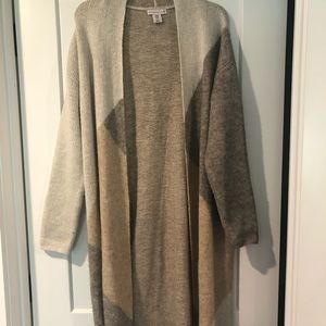 Cream and tan long cardigan